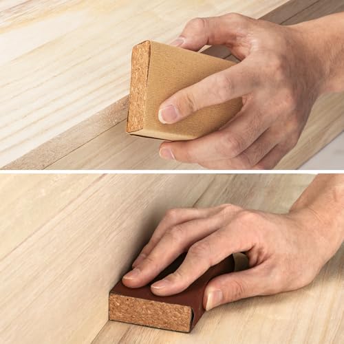 4 Pack Cork Sanding Block, 3-8/9" x 2-3/8" x 7/9" Sandpaper Block, Sand Paper Block, Small Cork Block, Sander Block, Hand Sanding Block for Sandpaper, Wood