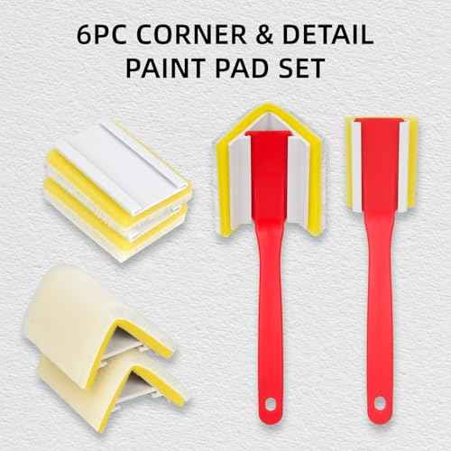 3 in 1 Corner Paint Repair Tool (with Gloves) 2 Pieces Corner Paint Tools (with 4 Replacement Pads) 1 Double Layer Gloves for Unsightly Corners, Dark Corner Repair Tools