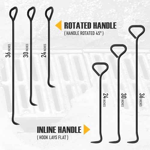Olympia Tools 5/8 x 36 in. Manhole Cover Hook, for Lifting Manhole Covers & Storm Drain Cover, Versatile Lifting Hooks, Rigid Steel Tool
