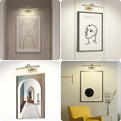 LED Picture Lights for Wall Rechargeable, Battery Operated Art Light for Paintings Wireless,15.7inch Antique Bronze Gallery Light for Artwork