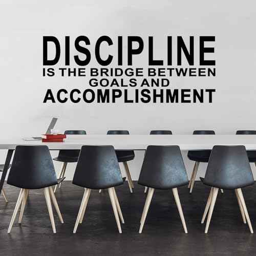 Motivational Quotes Wall Stickers for Office: Gym Inspirational Positive Vinyl Art Wall Decals for Bedroom Classroom School - Discipline 23" X 9"