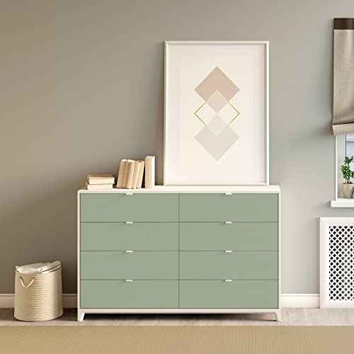 practicalWs Sage Green Wallpaper Stick and Peel Green Contact Paper 17.7'' x 118.1'' Removable Wallpaper Self-Adhesive Vinyl Solid Wall Paper for Bedroom Kitchen Cabinets