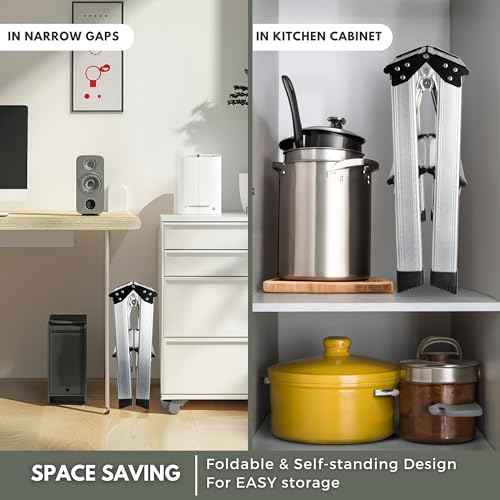 2 Step Ladder, Aluminum Folding Step Ladder, Portable Small Kitchen Step Stool, Lightweight with Widen Pedals by Glosiory, Solid Handy Metal Step Stool for Home, Kitchen, RV, SUV, Garage, 330lbs