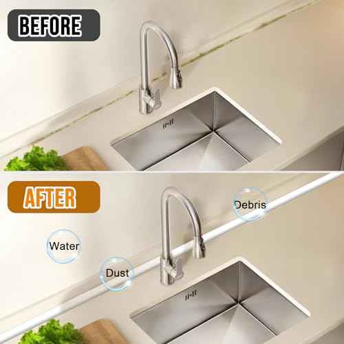 Flexible Quarter Round Molding Trim - 472in Waterproof Bendable Silicone Peel and Stick Molding Trim for Walls, Floor, Corner, Staircase, Tub, Cabinet Edge