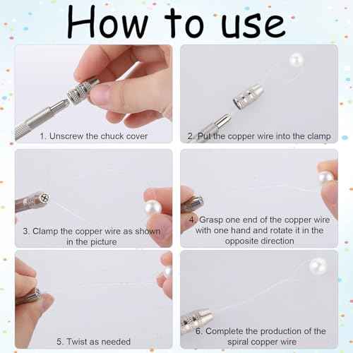 4 Pcs Double-Ended Pin Vise DIY Hand Drill Pin Vise Wire Twisting Tools for Jewelry Making Mini Pin Vise for Winding Copper Wire Jewelry Making Tools
