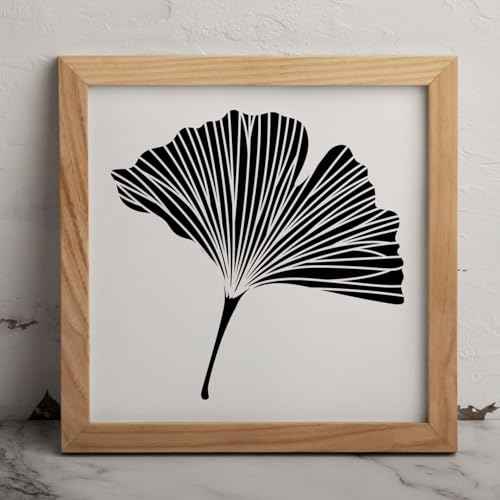 MAGJUCHE Ginkgo Leaf Stencil 12 Inches, Reusable Biloba Stencil for Painting DIY Crafts Decor