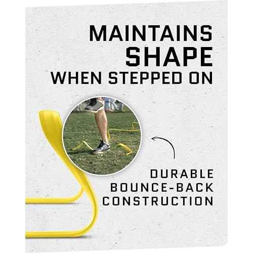 SKLZ 6X Ultra Durable Agility Hurdles - for Athletes of All Skill Levels,6pk of 6-in Tall Hurdles,Bright Yellow Color,Made of Durable, Composite Materials,Easy to Set up & Transport,Comes w/Carry Bag