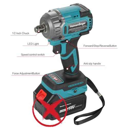 1/2 Inch Cordless Impact Wrench Compatible with Makita 18V Battery-550N.m(406Ft-lbs) Brushless High Torque Impact Gun,3200RPM Driver for Car Tires Truck