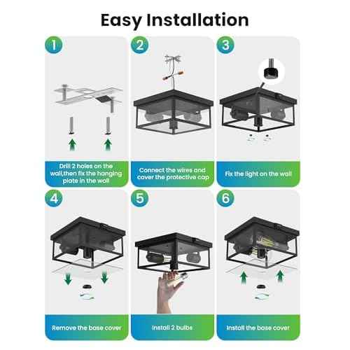 Outdoor Ceiling Light with Motion Sensor, Flush Mount Porch Light, Exterior Light Fixture with Clear Glass, Dusk to Dawn 2-Light Fixture for Patio,Porch (12 in)
