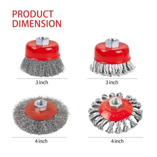 Wire Wheel Brush for 4-1/2" Angle Grinder 4 Inch Wire Wheel Set 5/8"-11 Threads Arbor - 2pcs