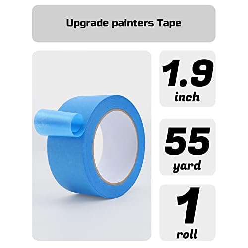 Lichamp Blue Painters Tape, 1 Pack 1.9 inch by 55 Yards Paper Tape, Blue Tapes for Crafts Arts