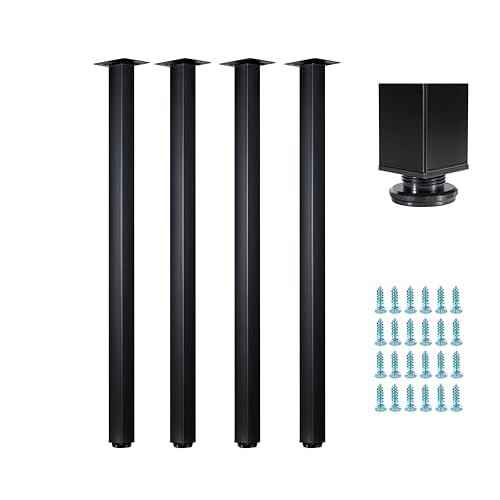WUHUANGKAKA 32" Square Office Table Furniture Leg,32 Inch Adjustable Metal Furniture Legs,DIY Workbench,Casual Dining Table Coffee Table Legs ect, with Floor Protectors(Set of 4).