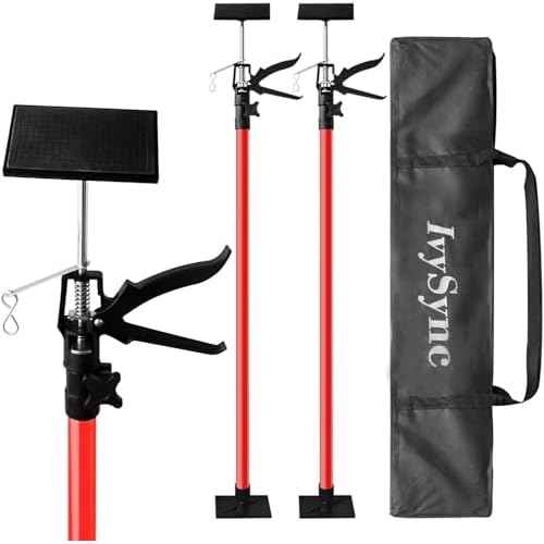 Cabinet Jack for Installing Cabinet£¬Adjustable 3rd Hand Support Pole Extend from 45 to 114 inches,Premium Steel Cabinet Lift Jack Support up to 154 lbs£¬2 Pack with Storage Bag (Red-Orange)