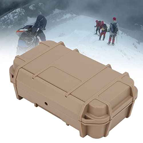 BRDI Waterproof Hard Tool Case, Sealed Pressure Resistant Safety Instrument Tool Box Double Layer Shockproof with Sponge for Outdoor Double Waterproof Box, mud Color