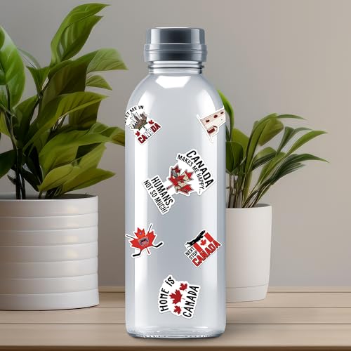 Canada Travel Stickers 50 Pieces Vinyl Waterproof Decal for Laptop Water Bottle Phone Car Window Bike Motorcycle Stakeboard Scrapbook Canadian Vacation Sticker Gifts