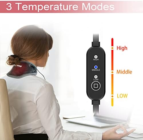 Neck Heating Pad, USB Wearable Heating Pad, Heated Neck Wrap for Comfortable Warmth, 3 Heat Auto-Off, Electric Thermal Brace, Small USB Warmer for Daily Use, Gift for Women Grandma, 16"-22"