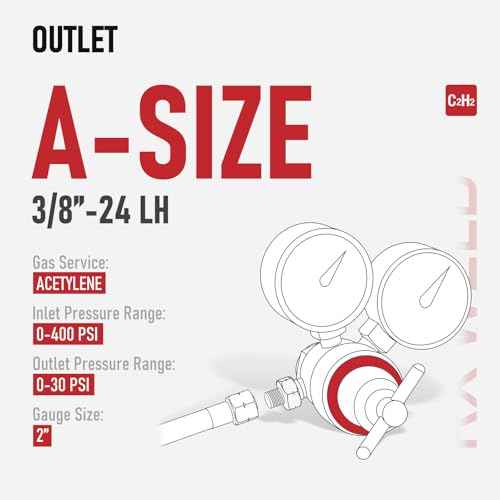 RX WELD Light Duty Oxygen Acetylene Regulator Set, CGA-540 Oxygen/CGA-200 Acetylene (For Small MC Tanks), Outlet 3/8"-24 A-Size