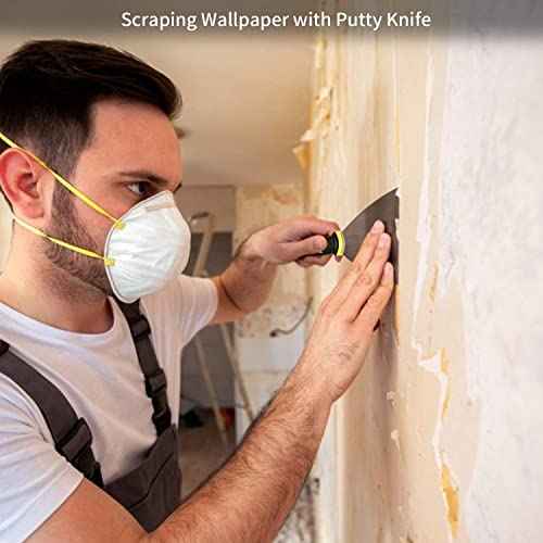 DEKEones Putty Knife Scrapers, Spackle Knife, Metal Scraper Tool for Drywall Finishing, Plaster Scraping, Decals, and Wallpaper (4 Pack, 5¡±, 4¡±, 3¡±, 1.5¡± Wide)