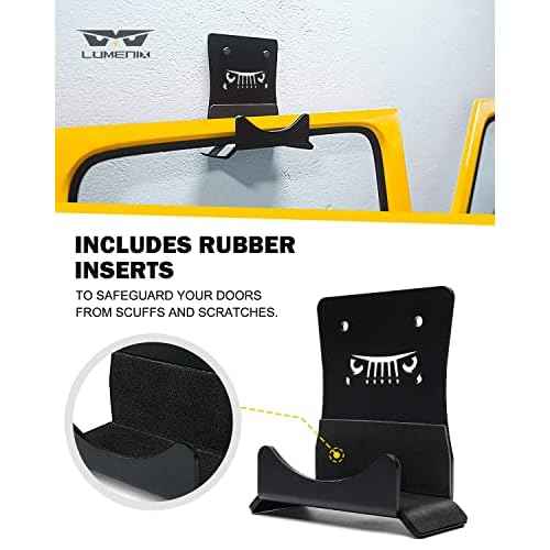 LUMENIX Heavy Duty Door Storage Hangers Bracket, Wall-Mounted Systems Kits Doors Holder Racks Compatible with 1956-2025 Jeep Wrangler CJ YJ TJ JK JKU JL JLU LJ JT (4 PCS, Animal Pattern)