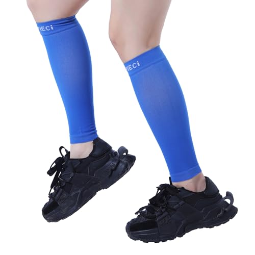 15-20mmHg Black Calf Compression Sleeve Men and Women Wide Calf Sleeve Brace Compression Socks for Leg Support, Shin Splint,Pain Relief (Blue, XX-Large)