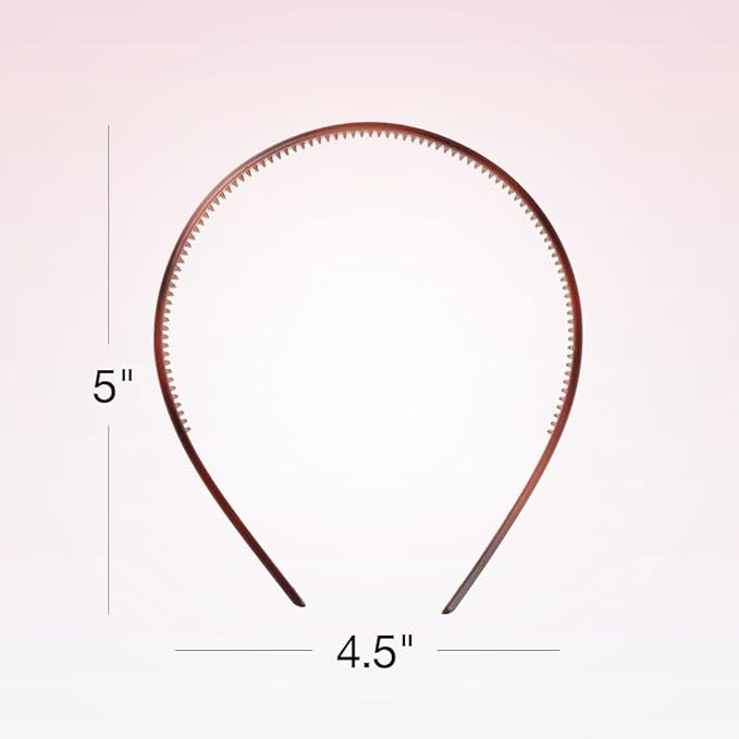 Scunci by Conair Effortless Beauty Skinny headband -plastic Headbands for Women and Men - hair accessories for women - Assorted Tortoise - 4 Count