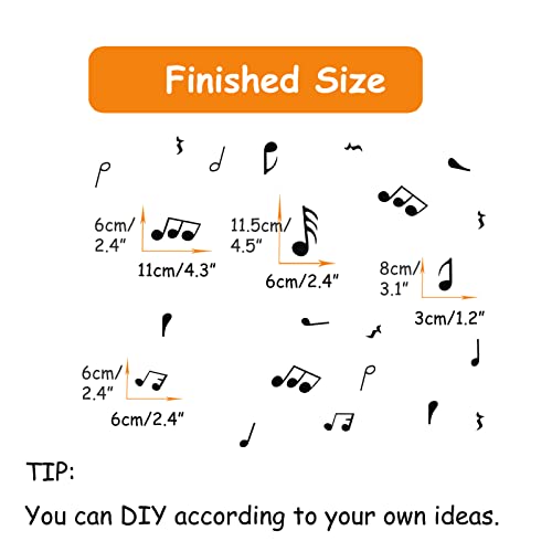 Musical Note Wall Decals, Creative Music Notes Notation Removable Vinyl Wall Stickers for Classroom Kids Music Studio Dance Room Bedroom Art Decor House Decoration