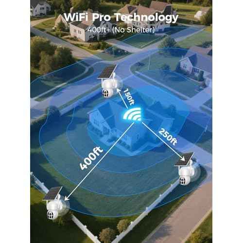 Solar Security Camera Outdoor Wireless WiFi Pro, 4MP Color Night Vision, AI/PIR Motion Detection, 360 PT, 2-Way Audio, IP66, 2.4/5GHz, SD/Cloud Storage, Works with Alexa, Mobile App & HomeBase