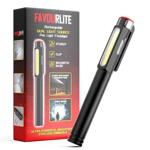 Pen Light Flashlight, 800 Lumens LED Pen Flashlights Rechargeable 6 Modes COB Magnetic Flashlight with Clip Bright Pocket Flashlights Work Light Portable Waterproof Durable Penlight for Nurse