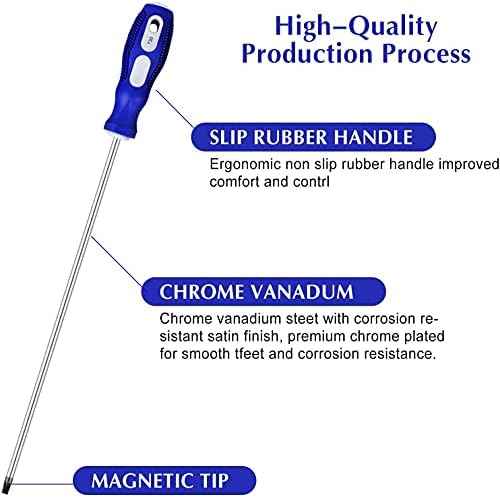 12inch Extra Long Magnetic Torx Screwdriver, PH1 length 12'', Long star Screwdrivers Set (T15 - T20) 2-Piece(5mmx300mm)