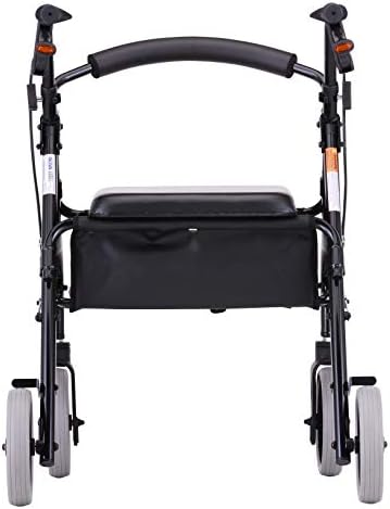 NOVA Medical Products Zoom Rollator Walker with 20" Seat Height, Black