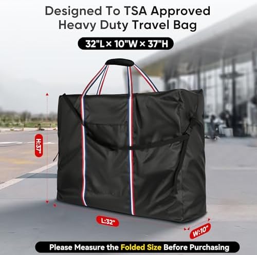 Rollator Travel Bag - Waterproof Wheelchair Bag for Folding Walker, Compact Wheelchair Transport Chair Portable Carry Case Cover for Car & Airplane TSA Traveling (32" Lx10 Wx37 H)