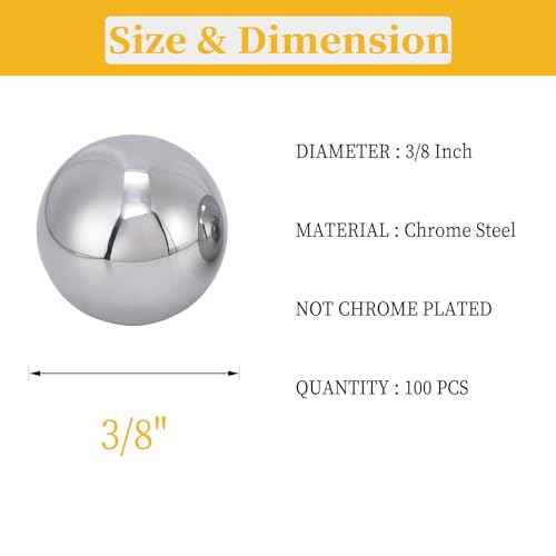 100 PCS 3/8" Inch Diameter Hardened Chrome Solid Steel Bearing Balls,Vigorous Precision Balls£¨100 Pieces£©