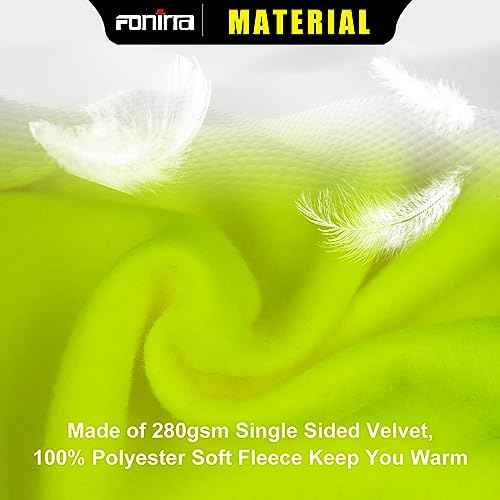 FONIRRA High Visibility Safety Work Hoodie for men Construction Hi Vis Reflective Fleece Sweatshirt with Zipper ANSI Class 3
