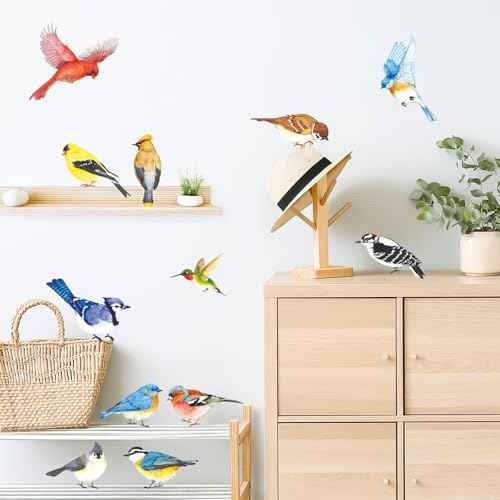 DECOWALL DS2-8042 Little Birds Wall Stickers Wall Decals Peel and Stick Removable Wall Stickers for Kids Nursery Bedroom Living Room (Small)