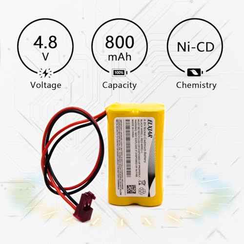 elxjar (5-Pack) 4.8V 800mAh Ni-CD Battery Pack Replacement for Sure-Lites SL026155 SL-026155 SL-026-155, Max Power 026-155 026155, Dantona Custom-63, OSI OSA163 Emergency Exit Lights