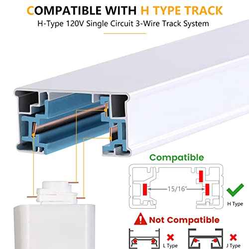 VANoopee 10W Dimmable LED Track Lighting Heads H Type Track Light Replacement Fixtures Bright 3000K Warm White Ceiling Spotlight for Accent Task Art, Flicker Free CRI90+ 24¡Æ 800lm White, Pack of 6