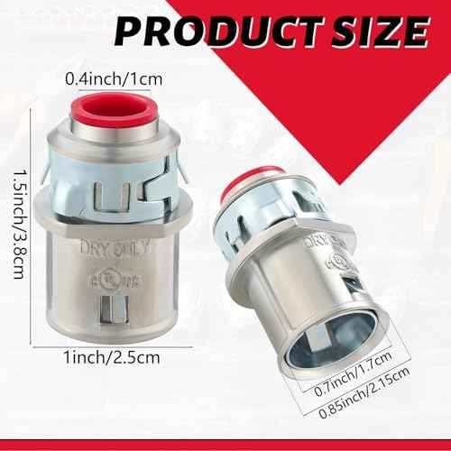 Metal-Clad Cable Connectors Zinc Electrical Conduit Connector 3/8" Snap in Connectors for Steel and Aluminum Cable(50 Pack)