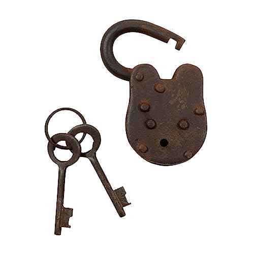 Prison Lock Padlock Antique-Finish w/Keys Folsom Prison