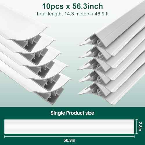 Ceiling Crown Molding Trim 10-Pack 46.9Ft in Total Length, with Base Decorative Ceiling Molding Bars -Install with Glue or Screws, White (Adhesive not Included)