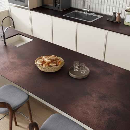 CRE8TIVE Metallic Brown Wood Contact Paper Peel and Stick Faux Wood Look Wallpaper Removable Self Adhesive Vinyl Wallpaper 12"x80" Brown Contact Paper for Countertops Waterproof Shelves Desk Table Top