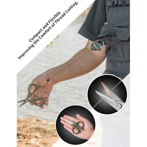 4.6"Fishing Scissors,Fishing Line Cutter for Braided Fishing Line,Fishing Gear with Tool Retractor,Non-Slip Grip Small Scissors for Saltwater & Freshwater