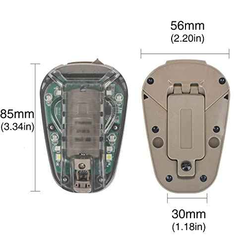 NOBUHIRO Tactical Helmet Signal Light Optional 4 Modes with Visible LED + IR Constant-on/Strobe, Waterproof Ladybird Survival Identification Lamp for Outdoor Sports