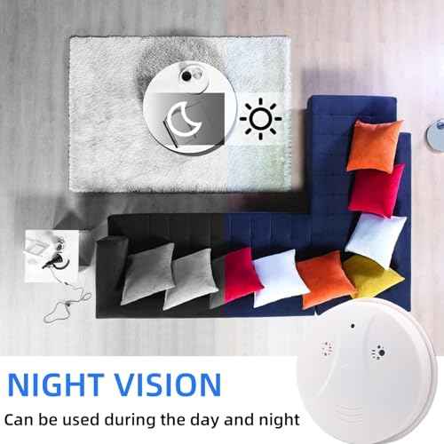 TANGMI WiFi Spy Smoke Detector Hidden Camera 1080P HD Wireless Security Camera with Night Vision/Motion Detection/Remote View for Home and Office