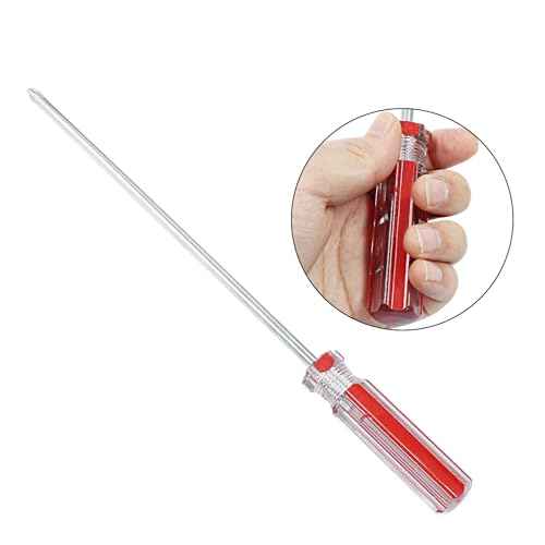Piutouyar 8 Inch Phillips Screwdriver, Extra Long Shaft Cross Head Screwdriver #2 Magnetic Tip Screwdrivers Long Screwdriver for Repair Home Improvement, Red