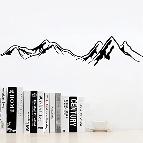 Big Mountains Wall Stickers Family Landscapes Wall Decals Beautiful Art Mural Decor Wallpaper for Living Room Bedroom Office Home Background Decoration