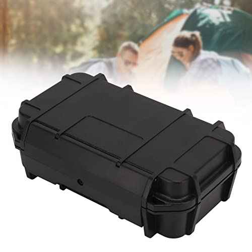 VGEBY Hard Carry Tool Case Safety Instrument Tool Box ABS Plastic Storage Toolbox for Outdoor Camping (Double-Layer Compartment, Black)