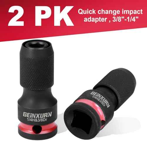 2PCS Impact Screwdriver Bit Holders, 3/8-Inch Square Drive to 1/4-Inch Quick Release Hex Socket Adapter for Impact Wrench