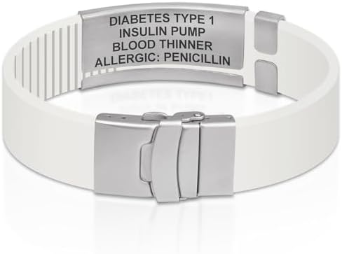Divoti Custom Engraved Medical Alert ID Bracelet – Dual-Sided Laser Etching, Silicone Wristband, Stainless Steel Security Clasp – Adjustable & Trim-to-Fit – Emergency Medical Info Band for Men & Women