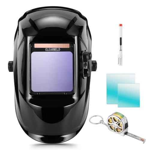 High-Definition Welding Helmet Auto Darkening with a View Like Sunglasses- 180¡Æ View 4"X4" Screen with Solar Power, 4 Arc Sensors 3/5-9/9-13 Shade for TIG MIG Grinding, Lightweight & Durable
