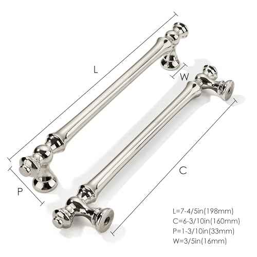 khtumeware 10 Pack 6-1/4 Inch(160mm) Polished Nickel Cabinet Pulls Drawer Pulls Kitchen Cabinet Hardware Zinc Pulls for Dresser Drawers.